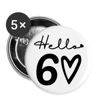 hello 60. 60th birthday - Buttons small 1''/25 mm (5-pack) - white - Front