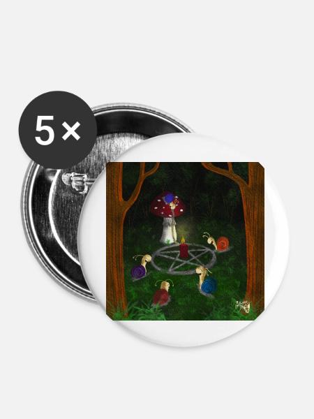 Summon snails - Buttons klein 25 mm (5er Pack) - Weiß