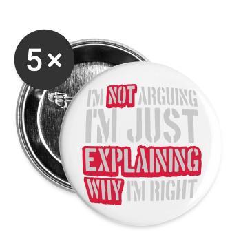 I m not arguing - Buttons small 1''/25 mm (5-pack) - white - Front