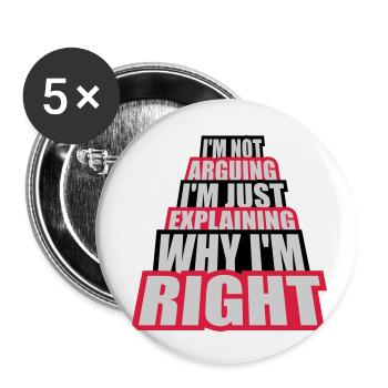 I m not arguing - Buttons small 1''/25 mm (5-pack) - white - Front