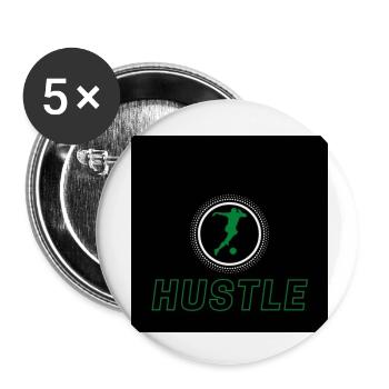 Hustle grün black - Buttons klein 25 mm (5er Pack) - Weiß - Vorne