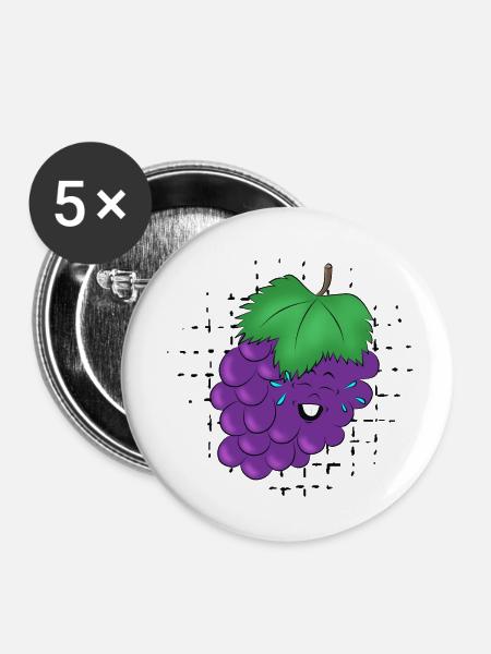 Spaß haben mit Grape - Buttons klein 25 mm (5er Pack) - Weiß