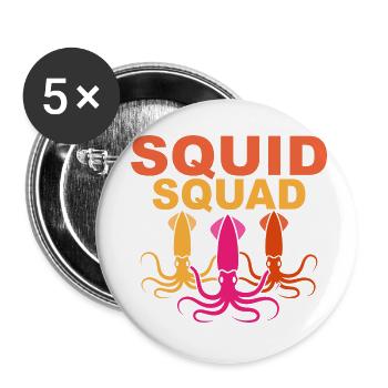 Squid Squad Scientist Marine Biology - Buttons klein 25 mm (5er Pack) - Weiß - Vorne