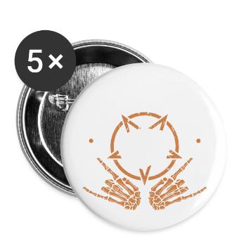 Hail Satan, Krampus Perchten Steirische Harmonika - Buttons klein 25 mm (5er Pack) - Weiß - Vorne