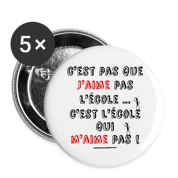 mauvais élève !! - Lot de 5 petits badges (25 mm) - blanc - Devant