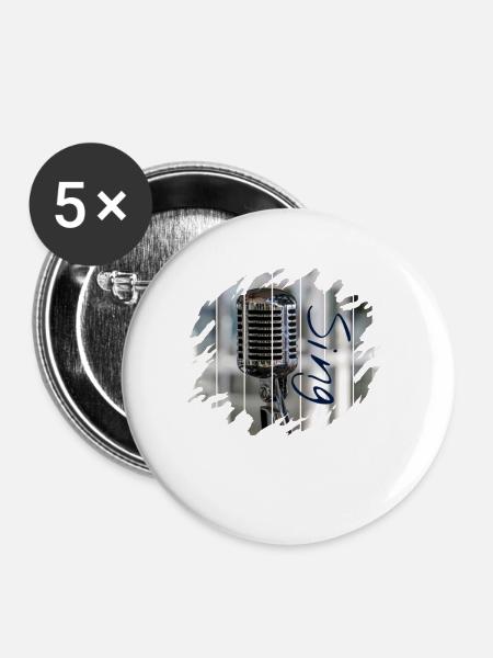 singen - Buttons klein 25 mm (5er Pack) - Weiß