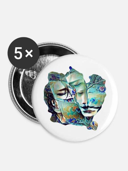 Ewige Liebe - Buttons klein 25 mm (5er Pack) - Weiß