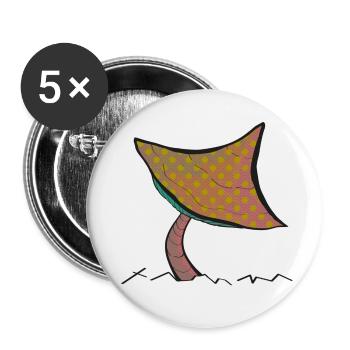 Yellow Dotted Fungus - Buttons klein 25 mm (5er Pack) - Weiß - Vorne