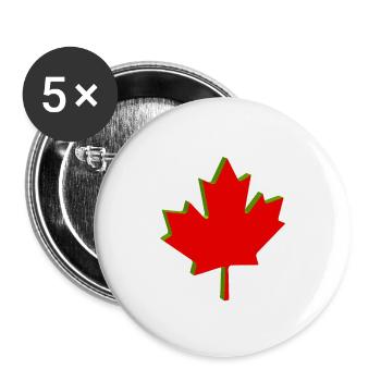 Canadian Flag Motif - Buttons small 1''/25 mm (5-pack) - white - Front