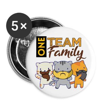 team familie katze bart bachelorette party bester - Buttons klein 25 mm (5er Pack) - Weiß - Vorne