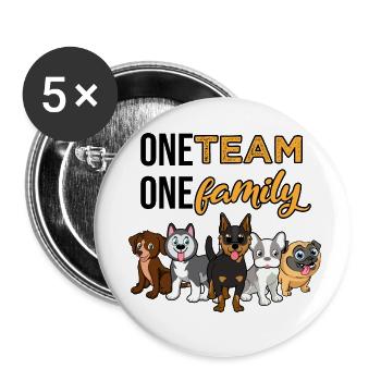 team familie hund bachelorette party schildmaid - Buttons klein 25 mm (5er Pack) - Weiß - Vorne