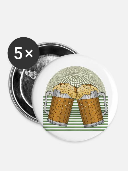 Pints - Buttons klein 25 mm (5er Pack) - Weiß