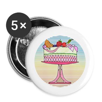 Cake - Buttons small 1''/25 mm (5-pack) - white - Front