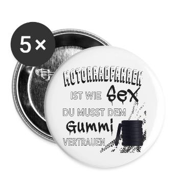 Motorradfahren ist wie Sex - Buttons klein 25 mm (5er Pack) - Weiß - Vorne