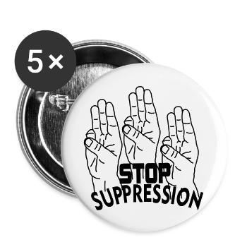 Unterdrückung von Handgesten stoppen - Buttons klein 25 mm (5er Pack) - Weiß - Vorne