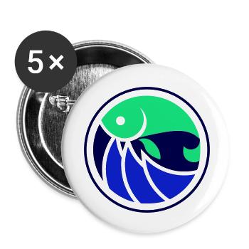fishing fishing - Buttons small 1''/25 mm (5-pack) - white - Front