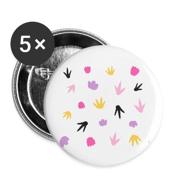 in the footsteps of dino enfantino - Buttons small 1''/25 mm (5-pack) - white - Front