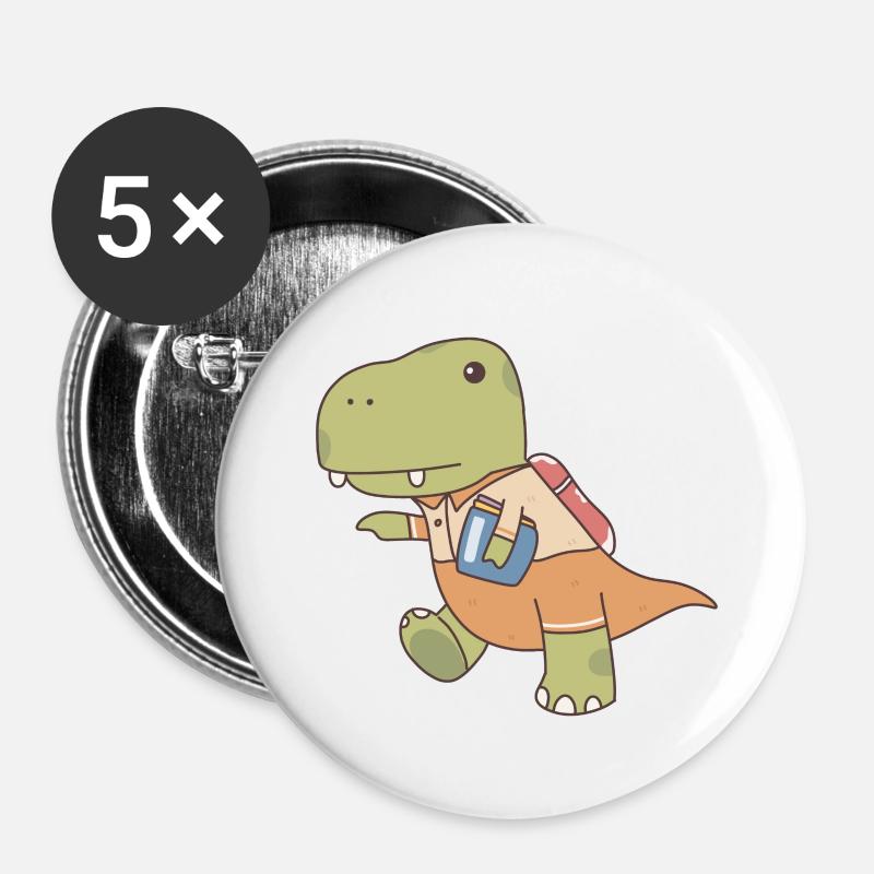 dino enfantino - Buttons small 1''/25 mm (5-pack) - white