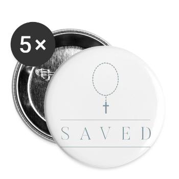 Saved Christian Clothing Jesus Minimalist - Buttons small 1''/25 mm (5-pack) - white - Front