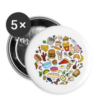 food circle - Buttons small 1''/25 mm (5-pack) - white - Front