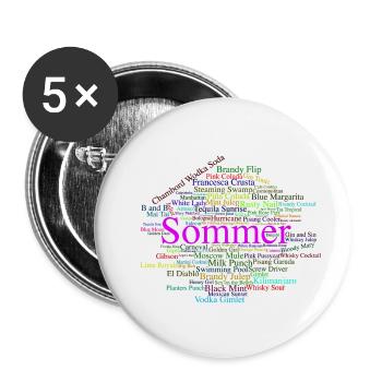 Cocktails / Sommer (Wordcloud, über 100 Cocktails) - Buttons klein 25 mm (5er Pack) - Weiß - Vorne