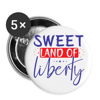 Sweet land of Liberty - Buttons small 1''/25 mm (5-pack) - white - Front