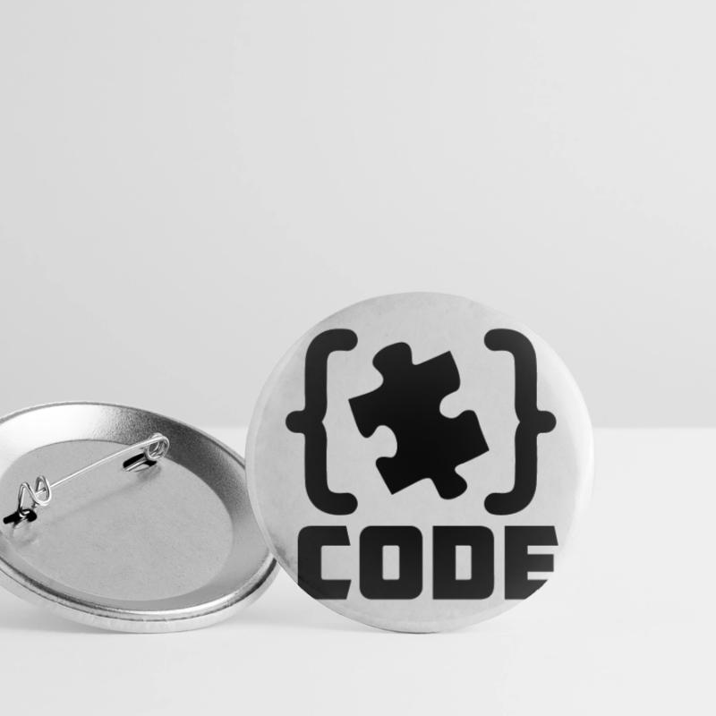 programmer Code puzzle piece solving Buttons small 1''/25 mm (5-pack)