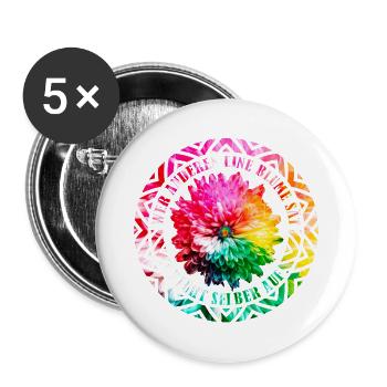 Wer anderen eine Blume sät, blüht selber auf! - Buttons klein 25 mm (5er Pack) - Weiß - Vorne