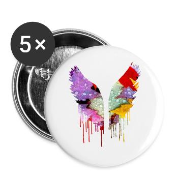 angelwings,wings,watercolor,colorful,angel wings - Buttons small 1''/25 mm (5-pack) - white - Front