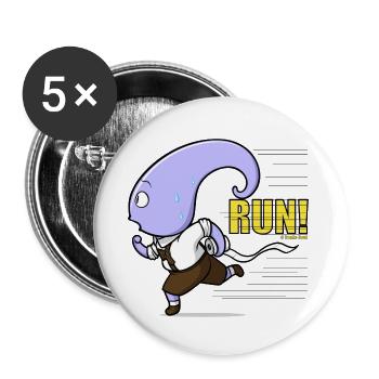LAUF! - freaky-Deek's Bavarian Tentacle - Buttons klein 25 mm (5er Pack) - Weiß - Vorne