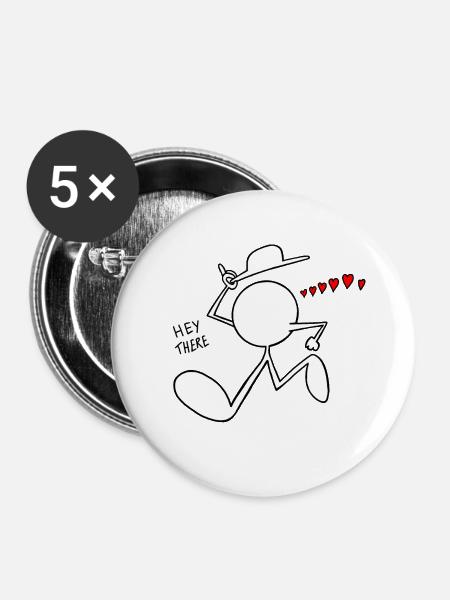 Hey There Plain Doodle - Buttons klein 25 mm (5er Pack) - Weiß