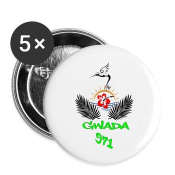 Guadeloupe - Buttons klein 25 mm (5er Pack) - Weiß - Vorne