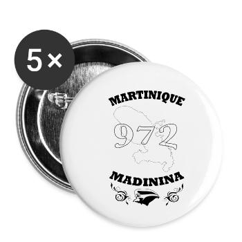 Martinique - Buttons klein 25 mm (5er Pack) - Weiß - Vorne