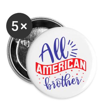 All American Brother - Buttons klein 25 mm (5er Pack) - Weiß - Vorne
