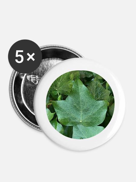Efeu - Buttons klein 25 mm (5er Pack) - Weiß