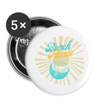 Logo de la plage - Lot de 5 petits badges (25 mm) - blanc - Devant
