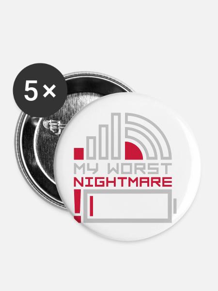My worst nightmare Logos - Buttons klein 25 mm (5er Pack) - Weiß