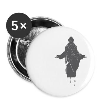 Jésus m’a sauvé la vie - Lot de 5 petits badges (25 mm) - blanc - Devant