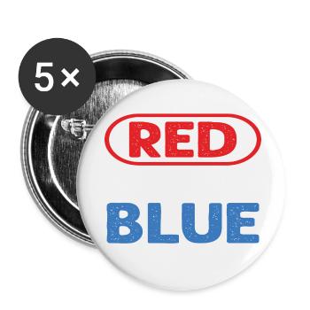 Red White Blue and Beer too - Buttons small 1''/25 mm (5-pack) - white - Front
