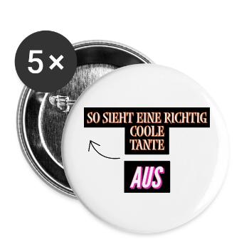 So sieht eine richtig coole Tante aus - Buttons klein 25 mm (5er Pack) - Weiß - Vorne