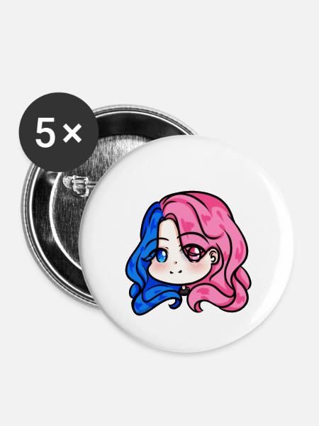 Tiffany marie chibi - Buttons klein 25 mm (5er Pack) - Weiß