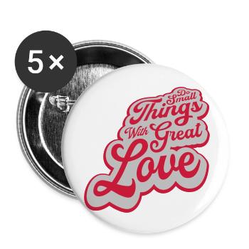 Citation faire de petites choses - Lot de 5 petits badges (25 mm) - blanc - Devant