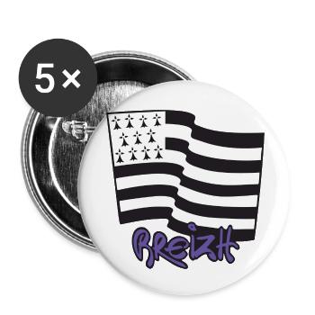 logo Violet - Lot de 5 petits badges (25 mm) - blanc - Devant