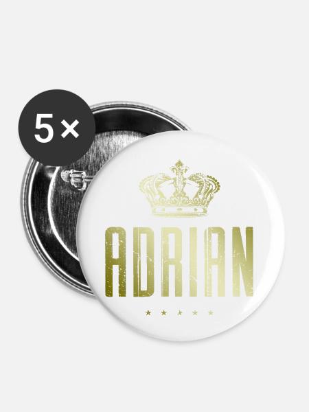 Adrian - Buttons klein 25 mm (5er Pack) - Weiß