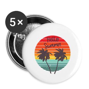 Hello Summer - Buttons klein 25 mm (5er Pack) - Weiß - Vorne