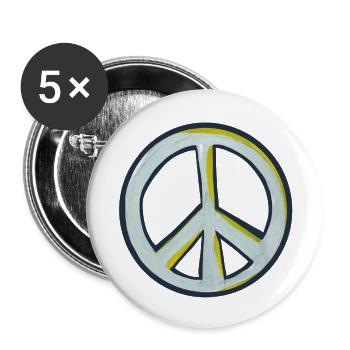 Friede - Buttons klein 25 mm (5er Pack) - Weiß - Vorne