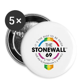 la stonewall pride 1969 gay - Lot de 5 petits badges (25 mm) - blanc - Devant