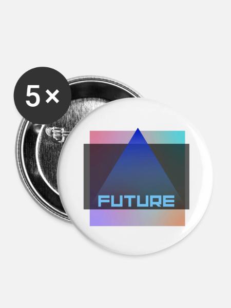 future - Buttons klein 25 mm (5er Pack) - Weiß