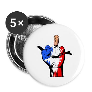 Hand blue white red - Buttons small 1''/25 mm (5-pack) - white - Front