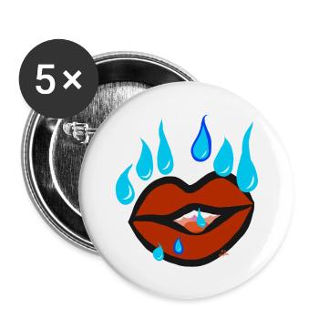 Les lèvres cherchent les larmes v11.00 - Lot de 5 petits badges (25 mm) - blanc - Devant